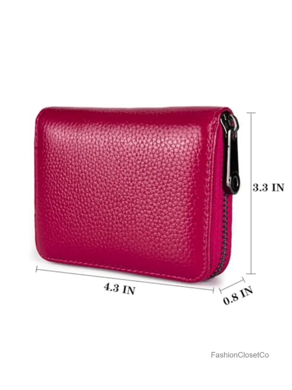 Genuine Leather RFID Blocking Credit Card Holder Zipper Wallet